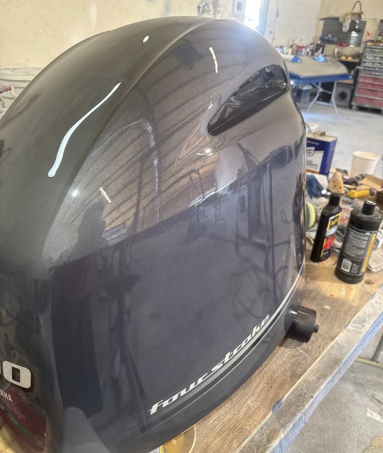 Yamaha cowling — finished by GS Composites Marine Repairs
